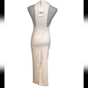ZARA Elegant White Halter Dress with tag.